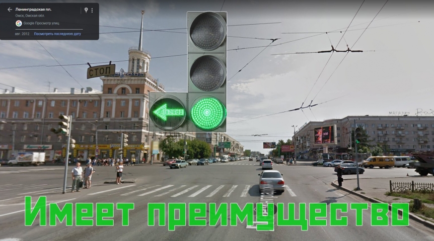 Общество Омичам объяснили, как правильно проехать перекресток у «Голубого огонька» после нововведения