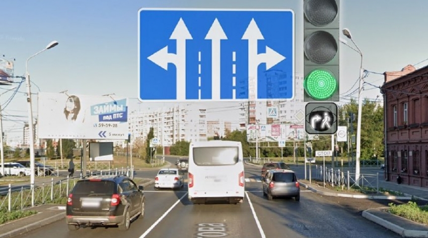 Город В Омске вступило в силу изменение схемы проезда на Булатова