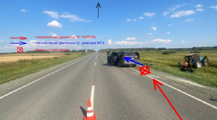 Происшествия в Омске Пять человек пострадали в жуткой аварии с трактором на трассе в Омской области