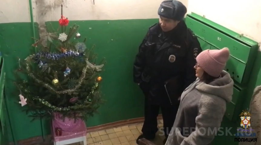 Общество Омичи украсили подъезд украденной со двора елкой