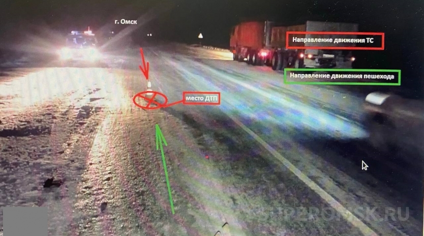 Происшествия в Омске На трассе под Омском насмерть сбили идущего по дороге мужчину