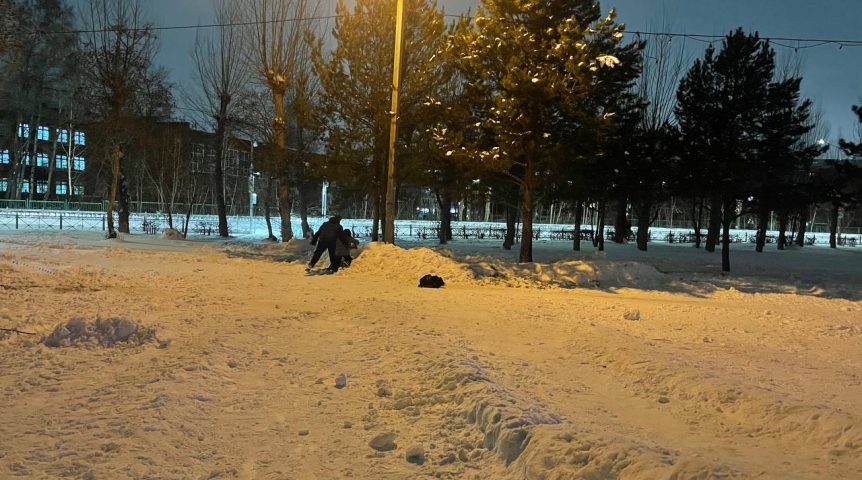 В Омске появилась горка со скатом в бетонный столб В Омске появилась горка со скатом в бетонный столб