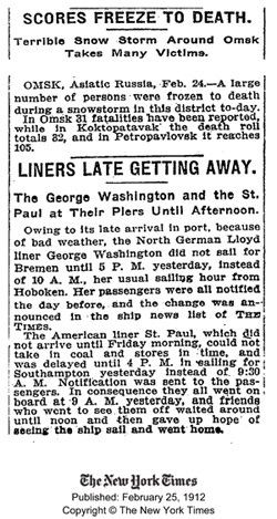 Омск в объективе The New York Times 1912-1914: метель, казаки, война