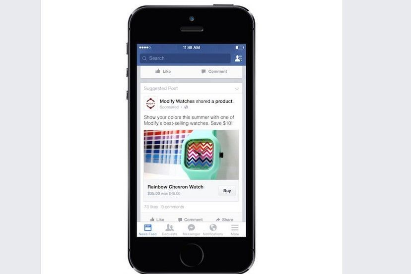 Facebook запускает кнопку «Купить» для простого интернет-шоппинга Facebook запускает кнопку «Купить» для простого интернет-шоппинга