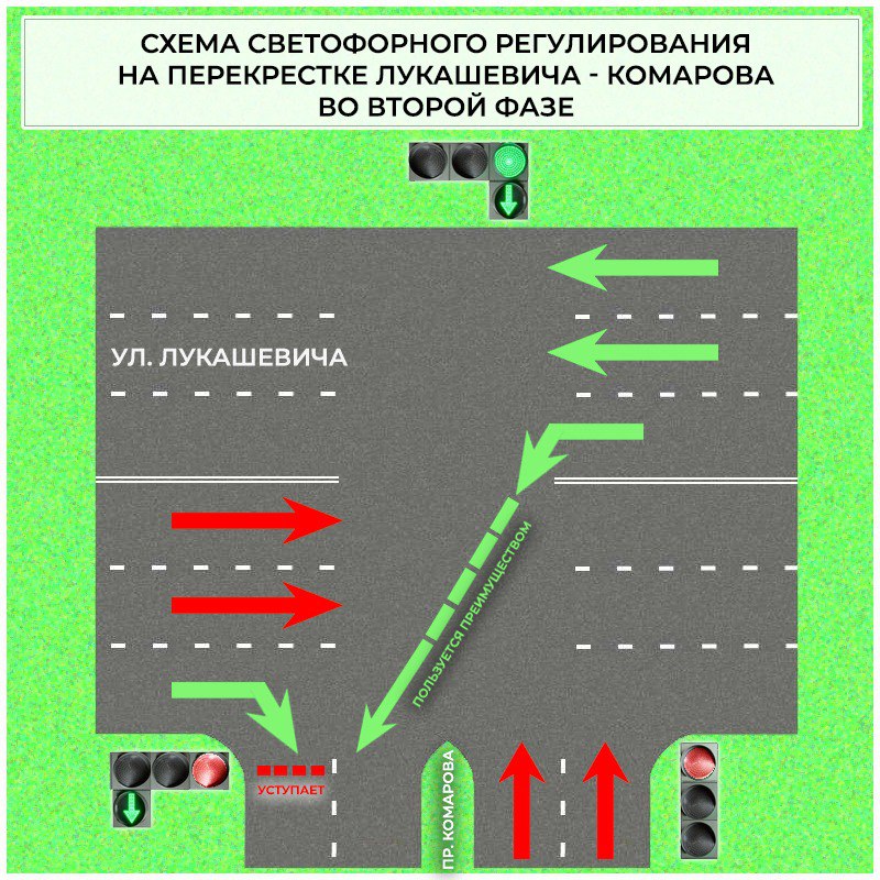 Омичам объяснили новую схему проезда перекрестка с улицей Лукашевича