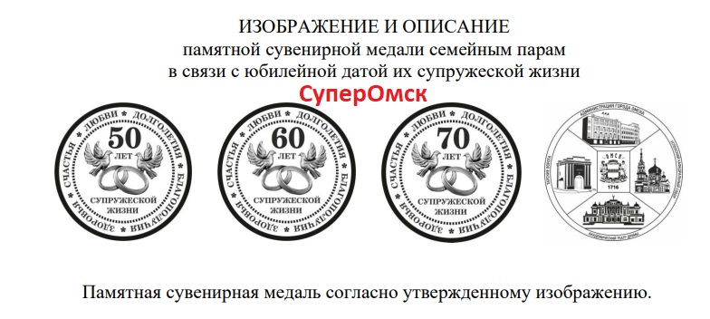 В Омске показали эскиз медали семьям-юбилярам с Успенским собором на обороте В Омске показали эскиз медали семьям-юбилярам с Успенским собором на обороте