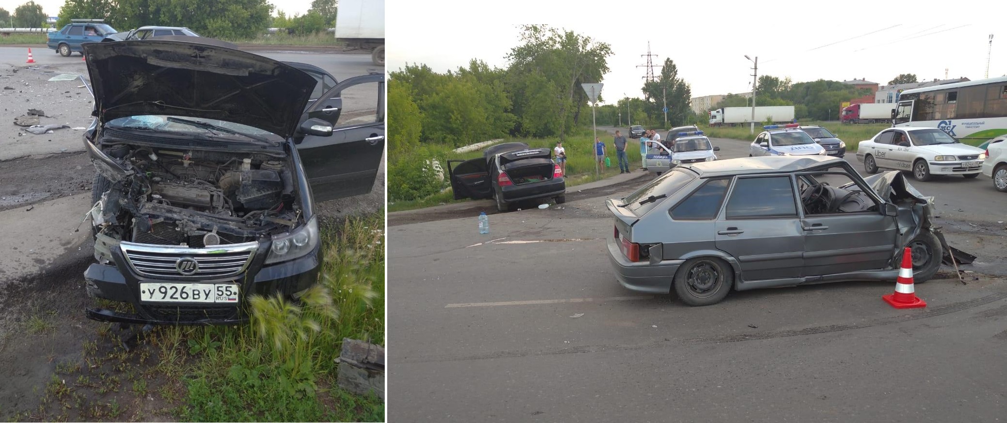 Появились фото последствий аварии с расхлеставшимися легковушками в Омске Появились фото последствий аварии с расхлеставшимися легковушками в Омске