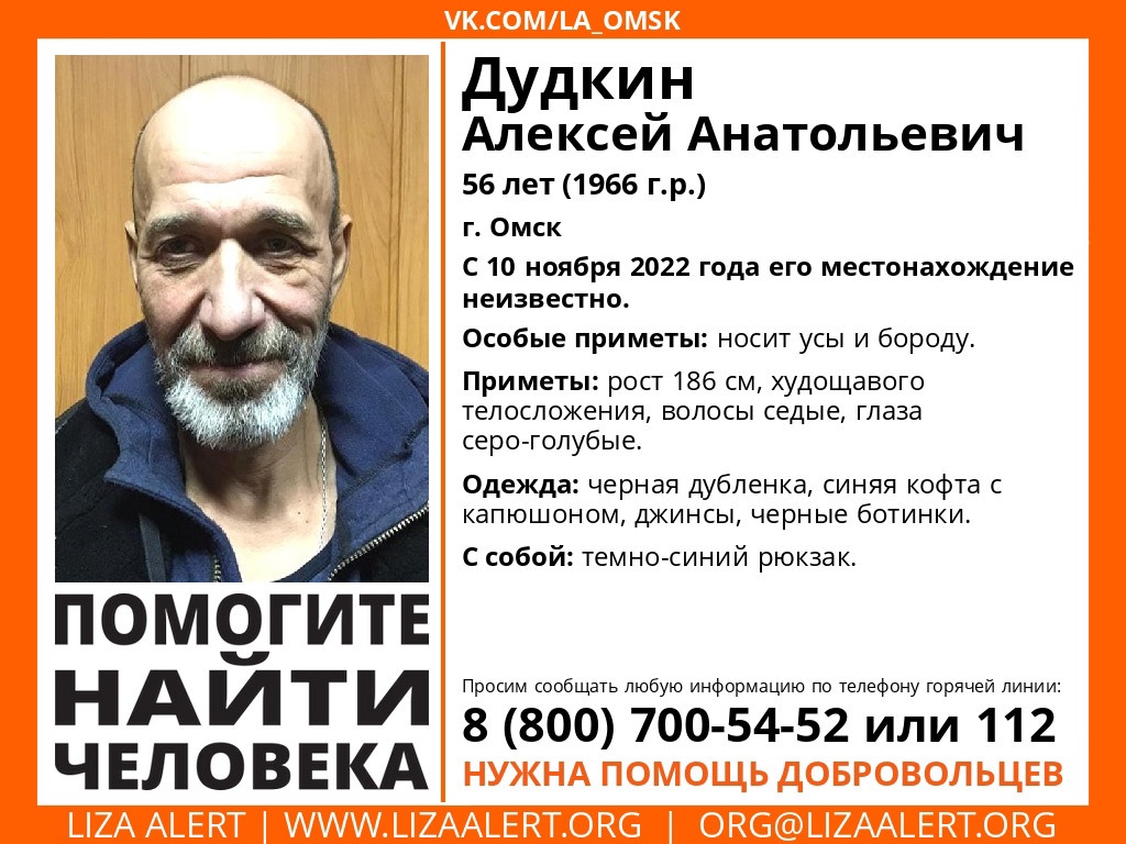 В Омске бесследно исчез мужчина в дубленке