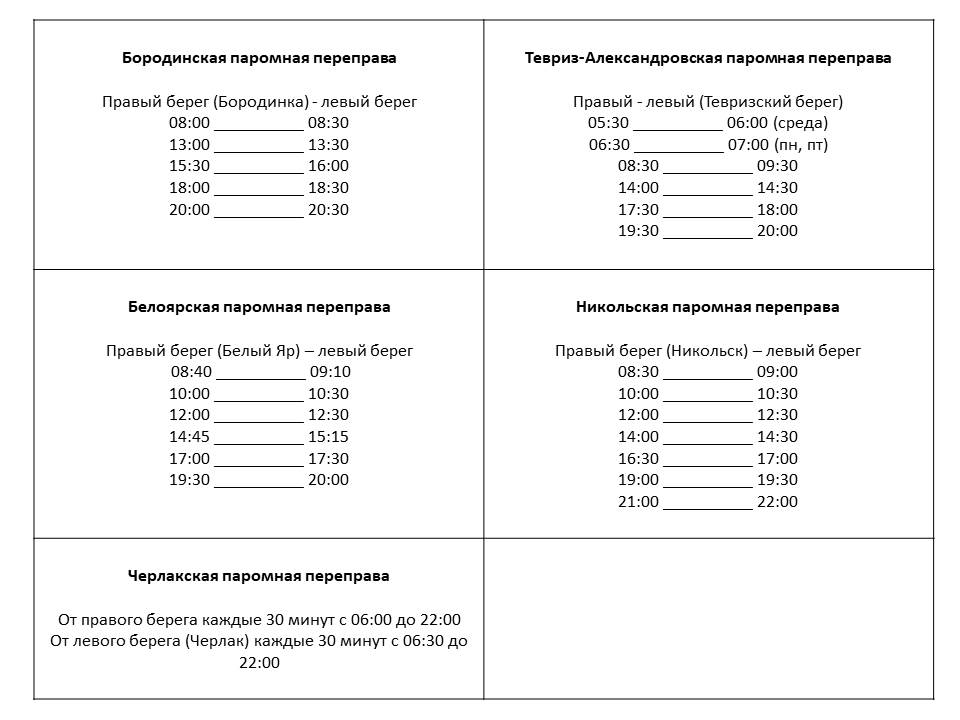 Фото: пресс-служба Минтранса Омской области Составлено расписание и цены для всех паромных переправ Омской области в 2023 году