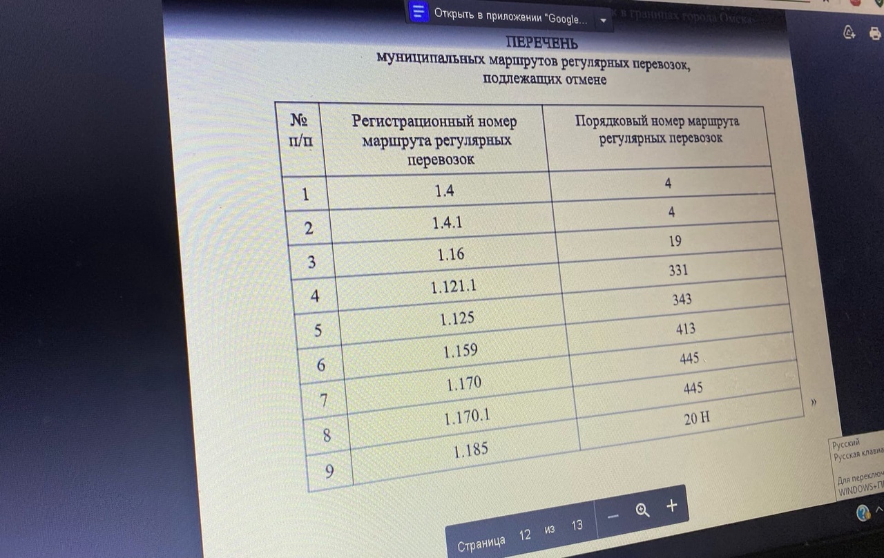 В Омске ликвидируют 7 маршрутов общественного транспорта