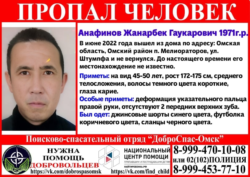В Омске полгода разыскивают мужчину без передних зубов В Омске полгода разыскивают мужчину без передних зубов
