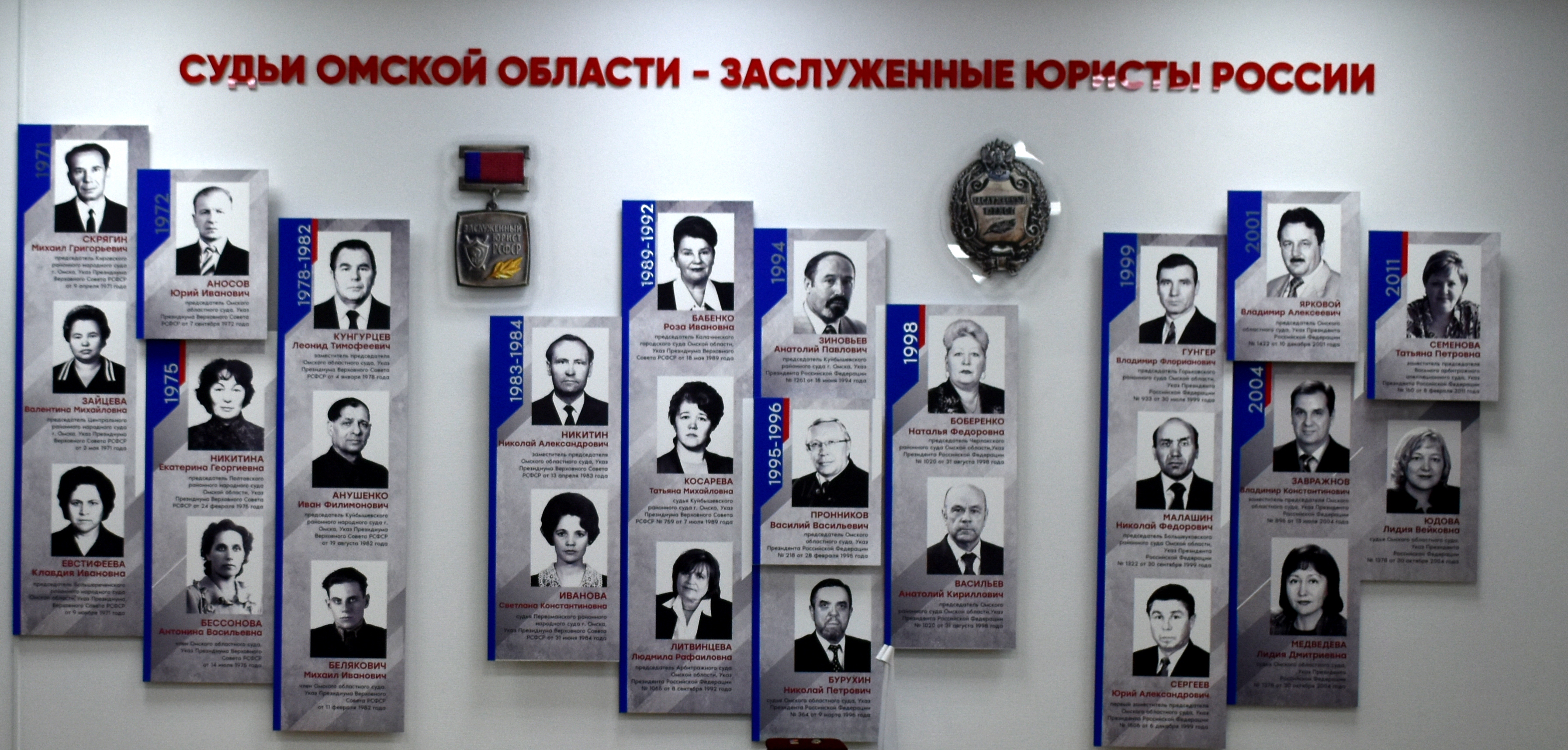 В Омском областном суде открыли фотогалерею 27 служителей Фемиды В Омском областном суде открыли фотогалерею 27 служителей Фемиды