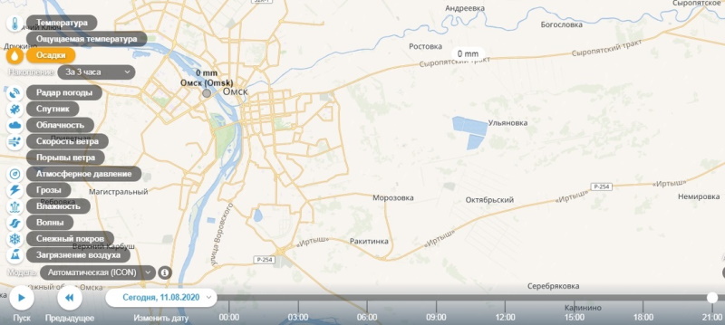 На Омскую область передали кратковременный, но мощный потоп