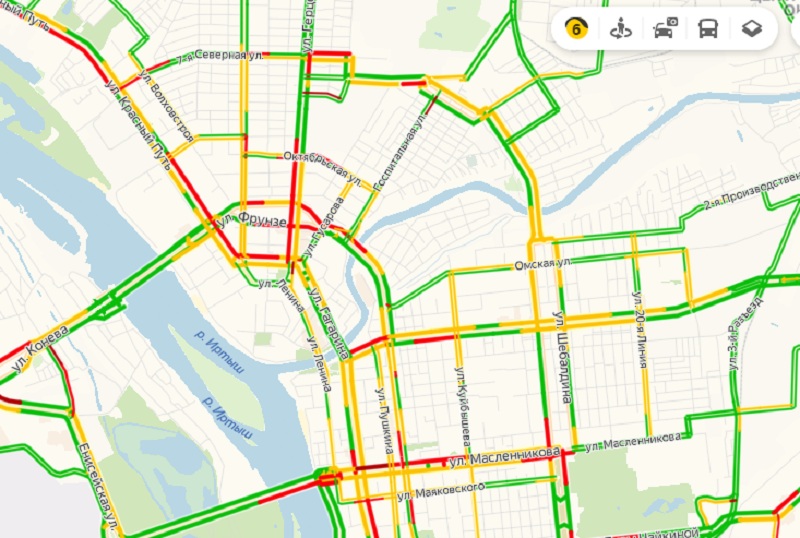 Скрин: yandex.ru/maps Омичи сегодня доберутся домой по стандартной схеме