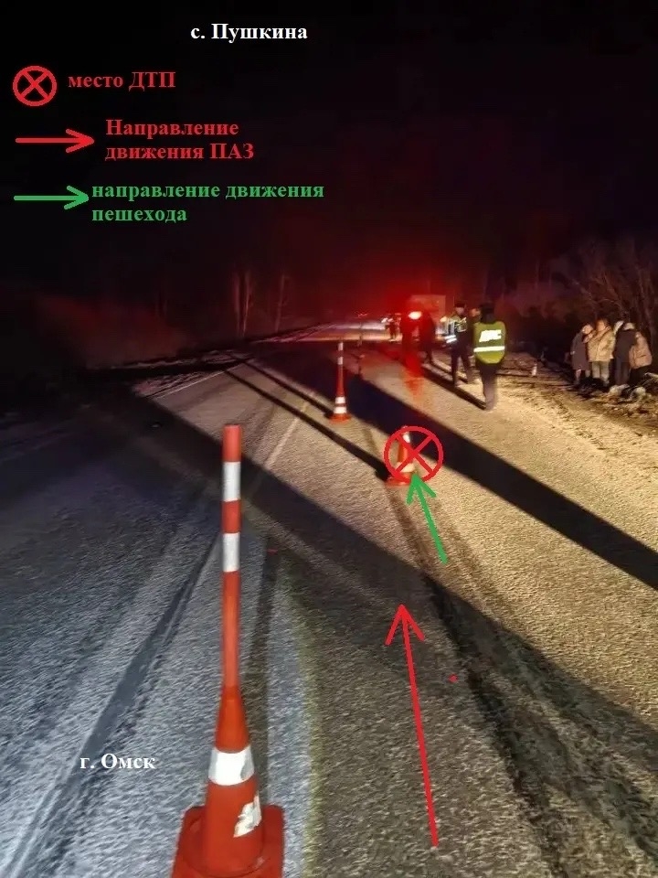 Под Омском пассажирский автобус насмерть сбил человека Под Омском пассажирский автобус насмерть сбил человека