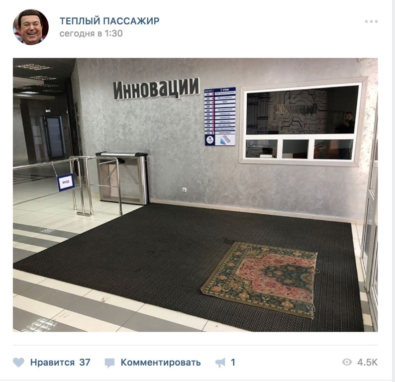 В соцсетях посмеялись над ковром у входа в омский IT-парк