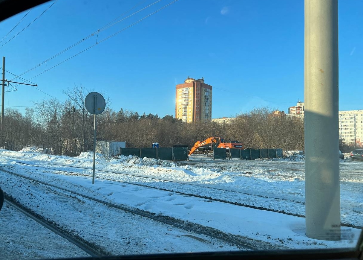 В Омске экскаватор выломал деревья