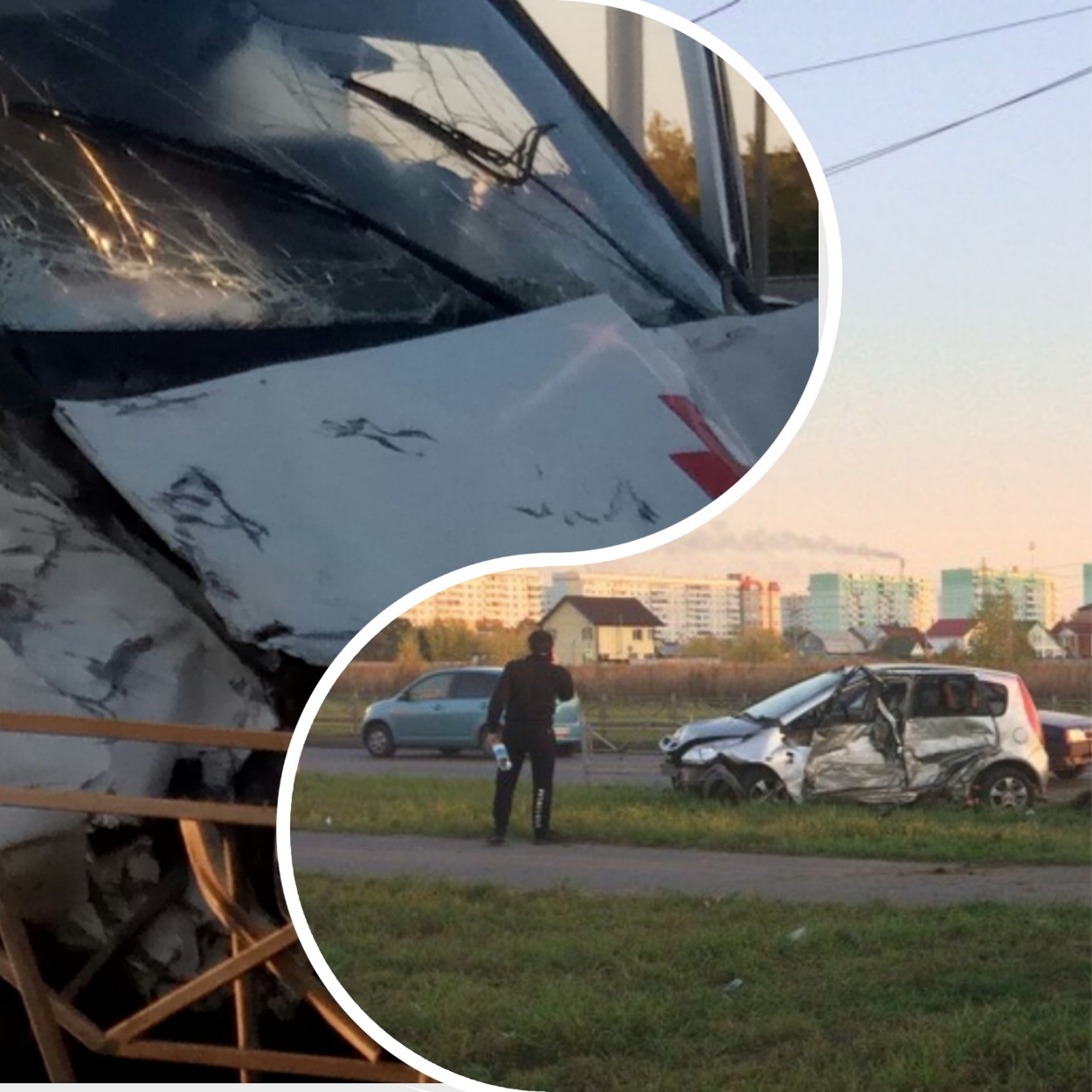 Омичка впечатала скорую в столб Омичка впечатала скорую в столб