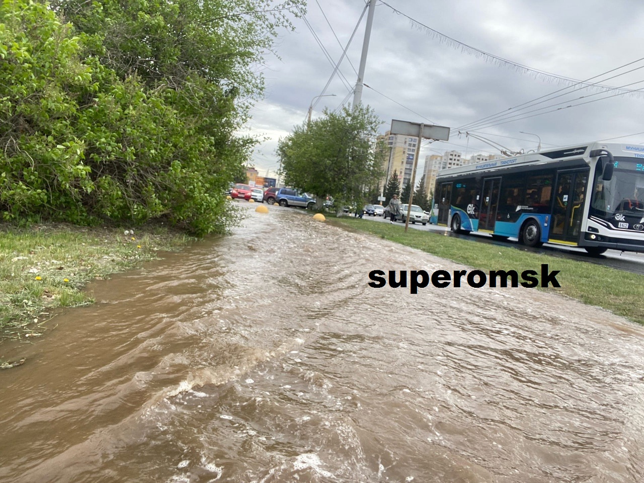 На потопе в центре Омска нашлось место для галантности коммунальщиков